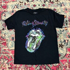 Rolling Stones ‘89 Black T-Shirt with Purple, Green, & Blue Mouth